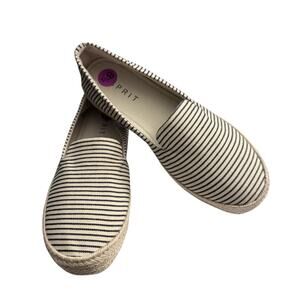 Esprit Carina Platform Espadrille Womens 8.5 Natural Blue Stripe